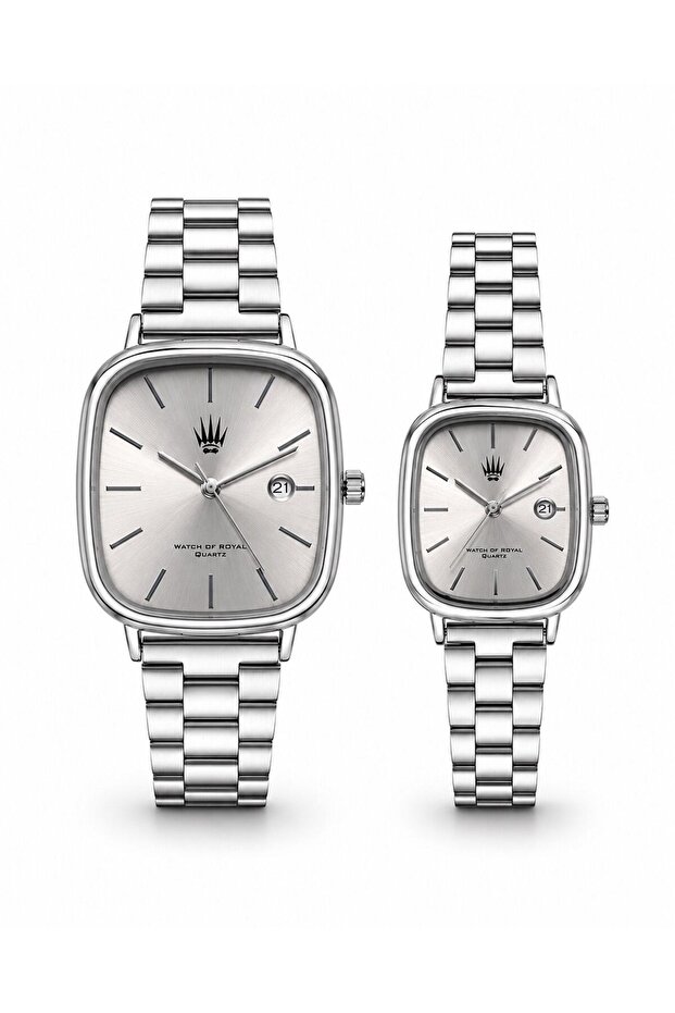 Couple Watch Classic Time Metallic Sunray Wristwatch