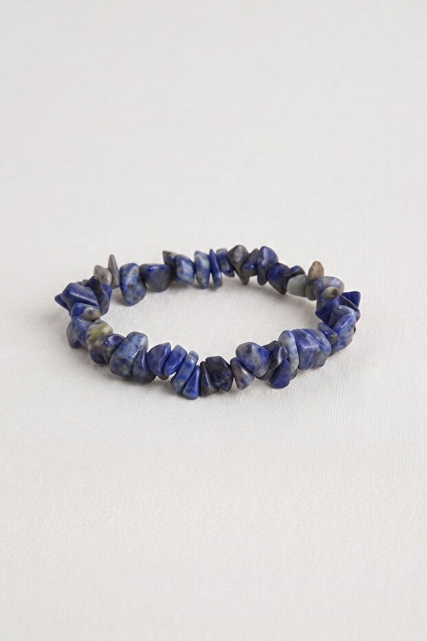 Genuine Sodalite Stone Bracelet - Natural Cracked Stone