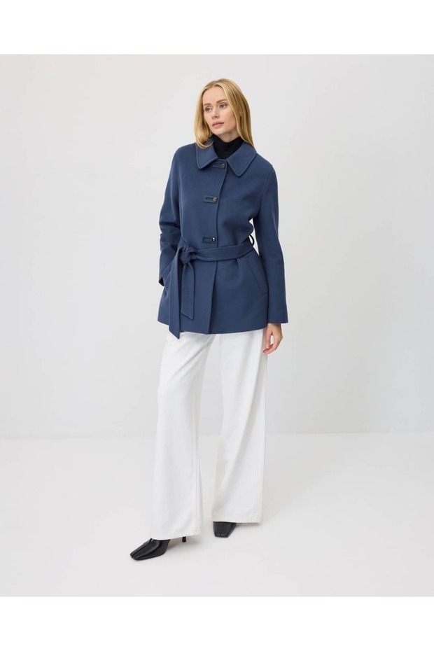 Baby Collar Short Jacket Blue