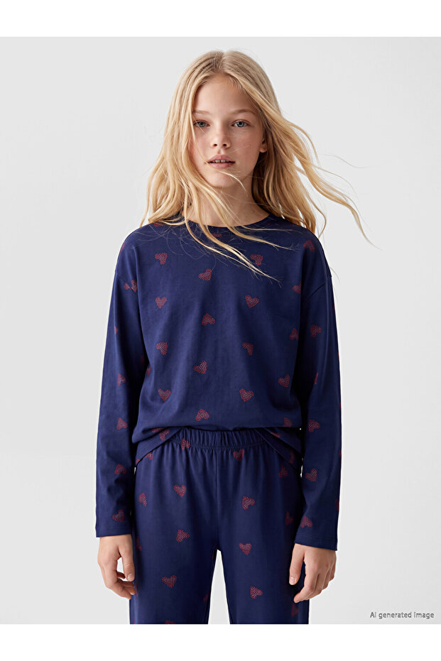 Patterned Girls' Pajama Set