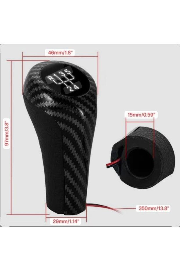Bmw 5 Series E60, E61 5 Gear White Illuminated Gear Knob with Fiber Pattern