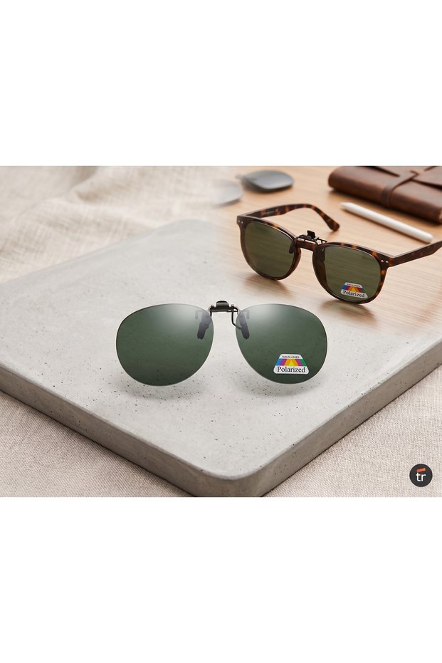 Round Polarized Sunglasses Clip - Clip-On Glass Apparatus for Prescription Glasses