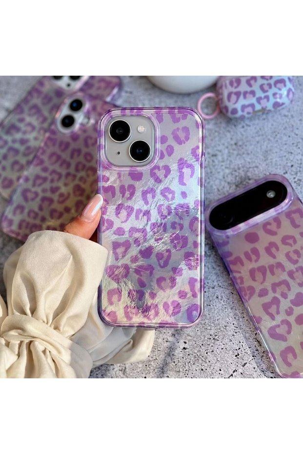 iPhone 13/14 Compatible (Internally Printed) Shiny Patterned Soft Transparent Stylish Phone Case with Shiny Sides