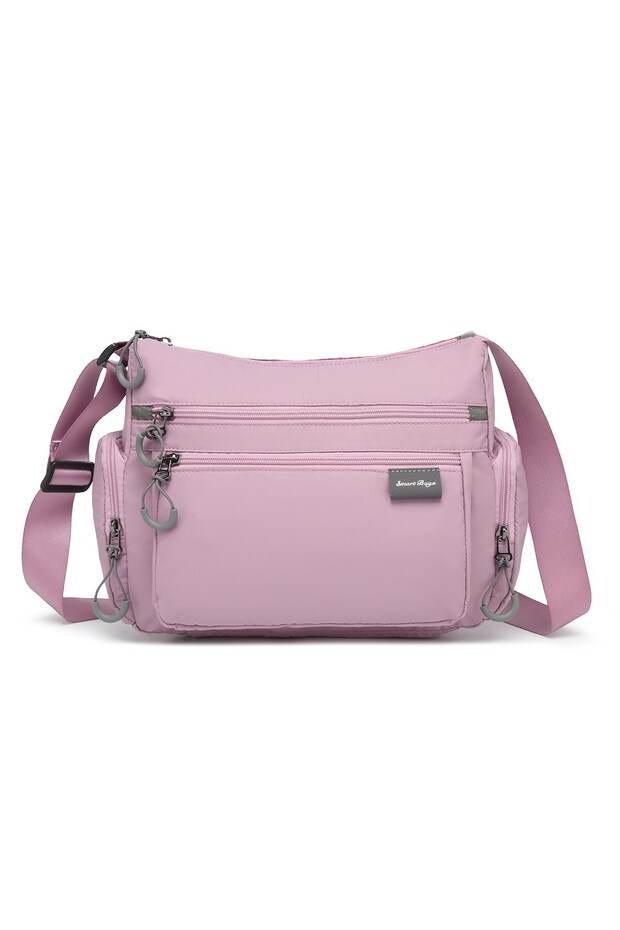Skin Color Medium Size Multi-Pocket Waterproof Ultra Light Fabric Women's Crossbody Bag