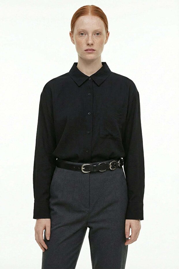 Women's Pocket Detailed Oversize Shirt