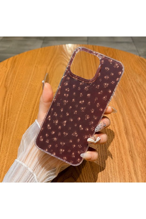 iPhone 13/14 Compatible (Internally Printed) Shiny Patterned Soft Transparent Stylish Phone Case with Shiny Sides