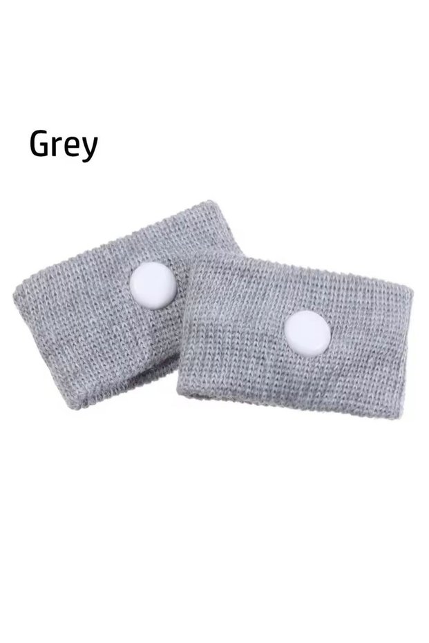 2Pcs Grey Anti Motion Sickness Bands,Natural Acupressure Nausea Relief Wristband for Pregnancy Morni