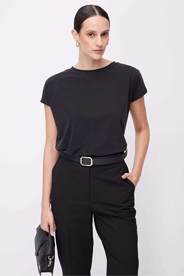 Women's Crew Neck Short Sleeve Blouse