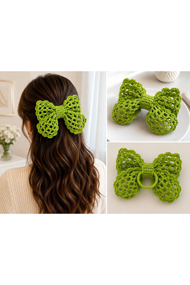 Knitted Hair Clip Bow Model Handmade Hair Clip
