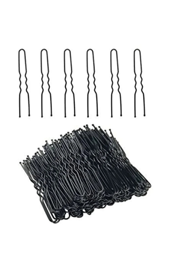 100 Pieces 6 cm Black Thin Paravane Hairpin Bun Hairdresser Material Wire Buckle Women's Hair Accessory Drawstring