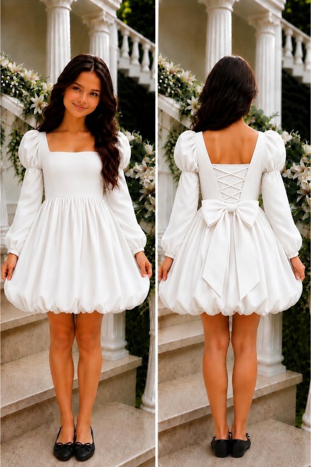 Girl's Puffy Balloon Skirt Dress