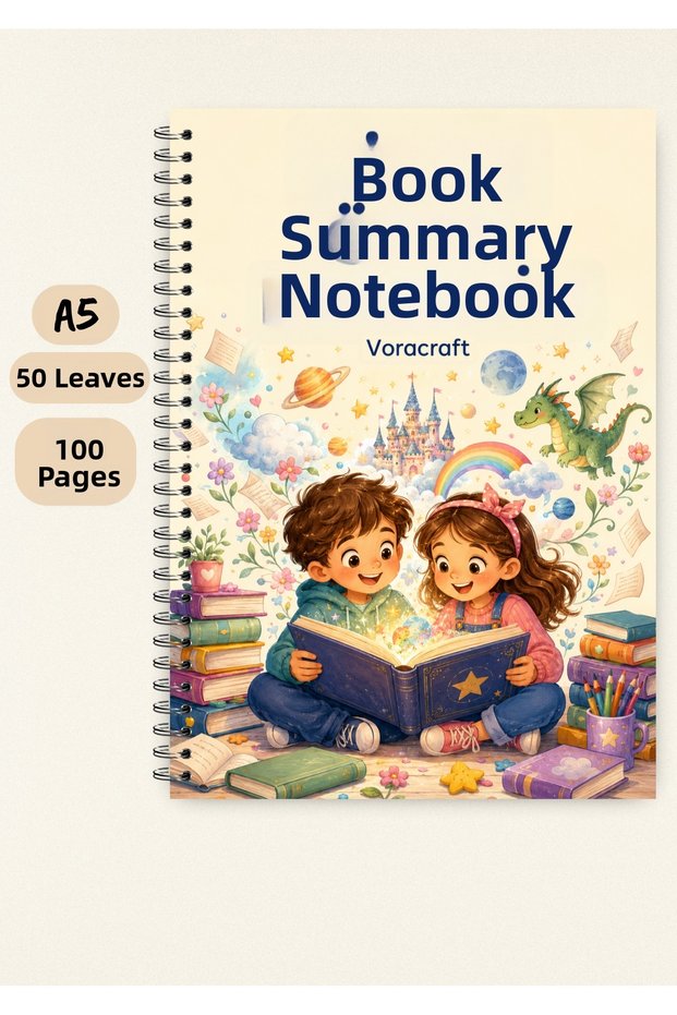 Children's Book Summary Notebook A5 50 Sheets 100 Pages Wire Spiral Kt00001