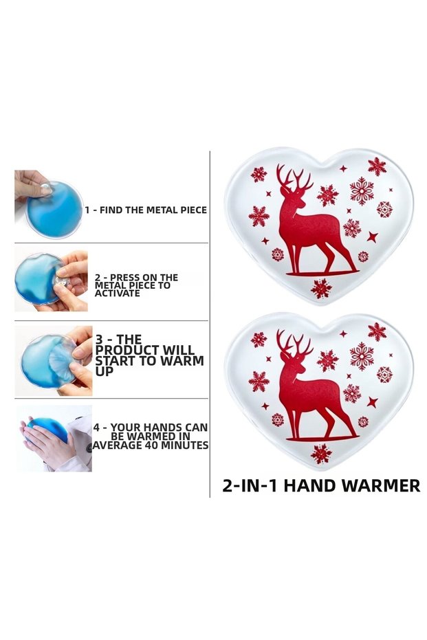 Sia 2 Pieces Snow Deer Pocket Stove, Hand Warmer, Hot Water Bag Pvc 9cm