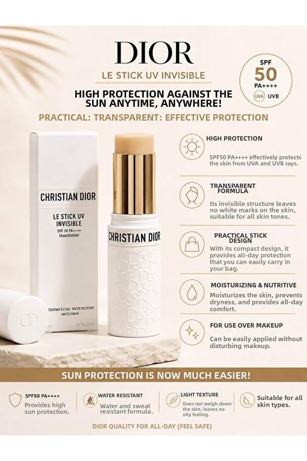 Practical Sunscreen Stick with High Uva/Uvb Protection 10 g