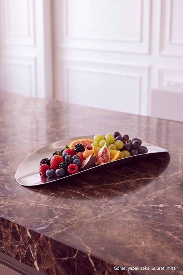 Oval Metal Sunum Tabağı 40x18cm TPHAW27TBK00048