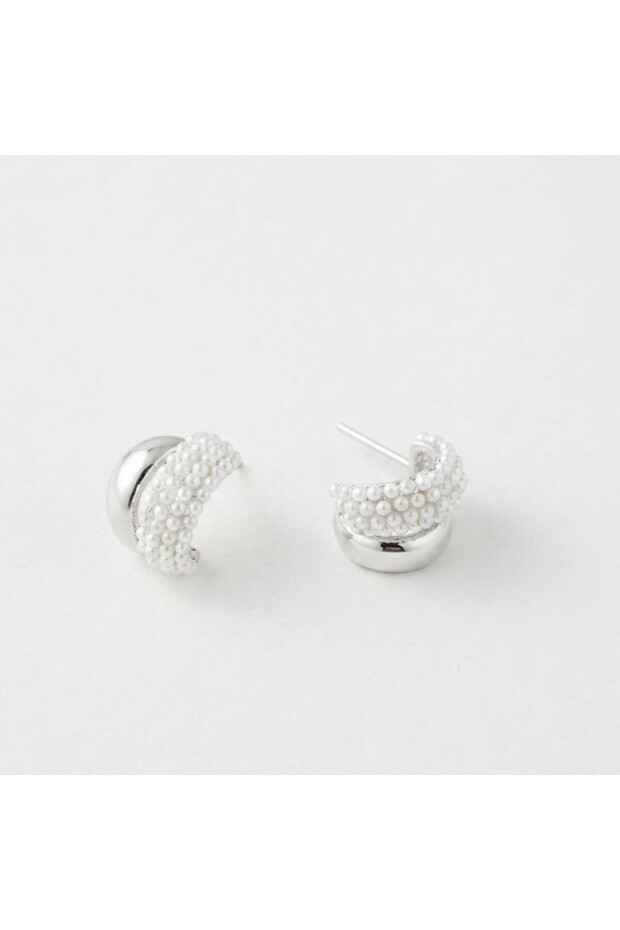Special Edition Double Pearl Detailed Steel Earrings - 2.5 cm