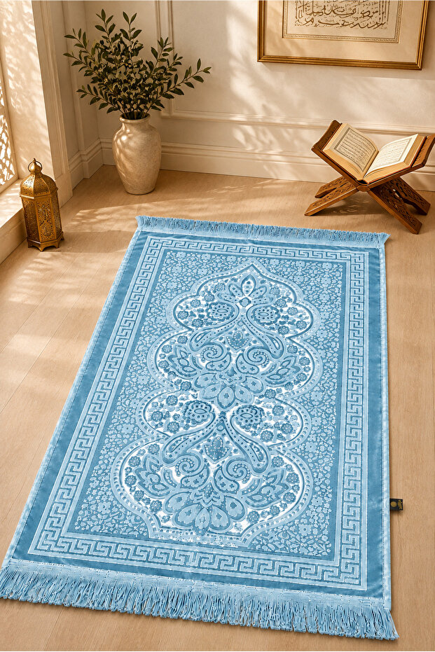 Luxury Embossed Silk Prayer Rug