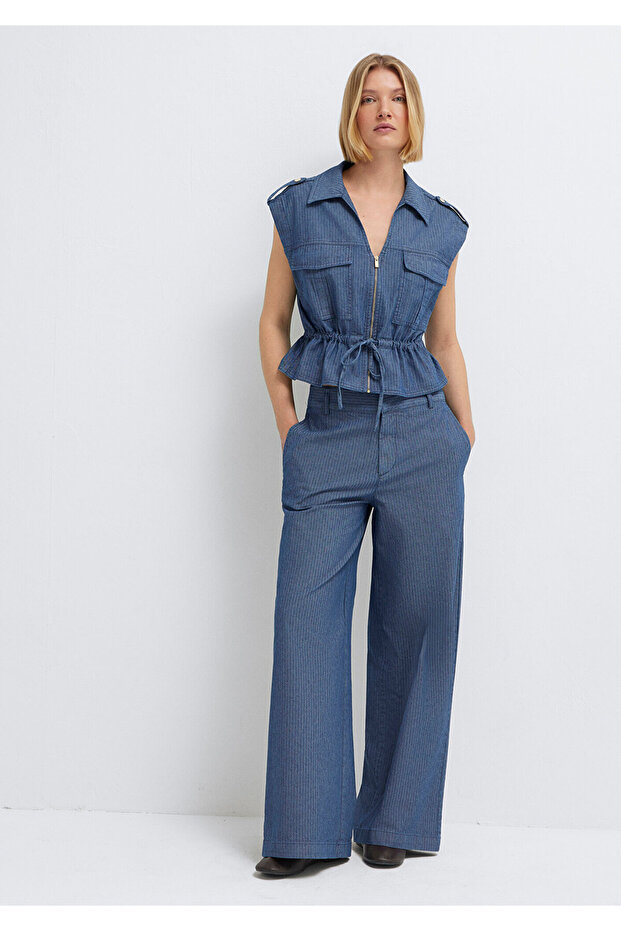 Textured Wide Leg Pants 1011214-80195