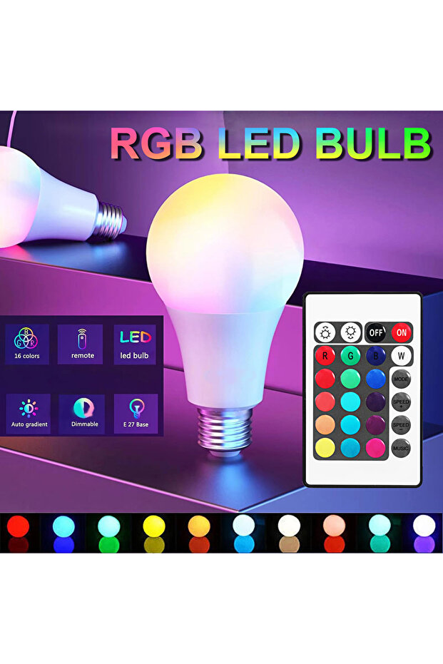 Yes 2PCS 5W 16 Colors RGB Bulb E27 LED Multicolor Bulb 220V Lighting Dimmable 24 Key Remote Control