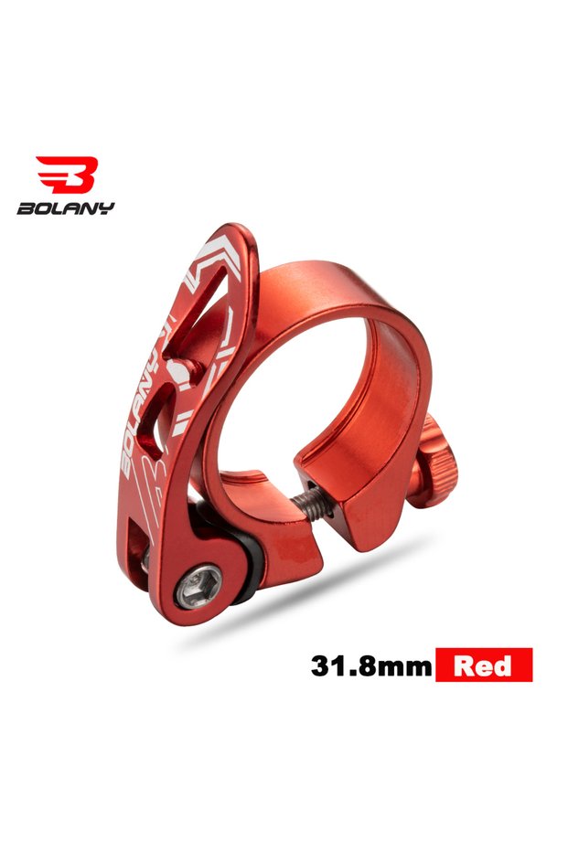 Red 31.8mm BOLANY MTB Bike Seatpost Clamp Quick Release Aluminium Alloy Bicycle Seat Post Mount 31.8