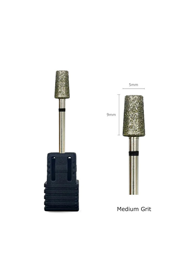 M HYTOOS 5mm Large Tapered Barrel Cuticle Clean Nail Drill Bit, Titanium Russian Diamond Nail Bits .