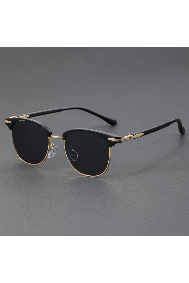 Black and golden Fashionable Sunglasses European and American Metal Small Square Round Korean Versio