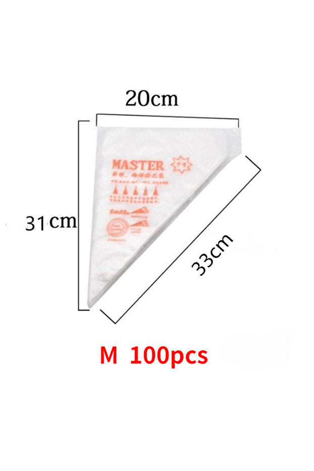M 100pcs 100/50/20pcs Disposable Piping Bag Pastry S Icing Fondant Cake Cream for Decorating Pastrie