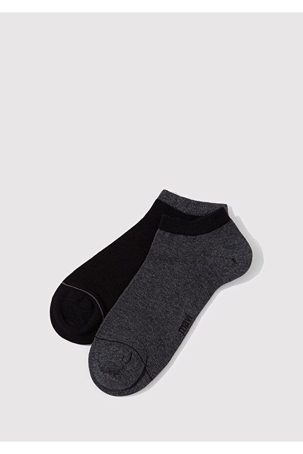 2 Pack Gray Black Booties Socks 090273-15903
