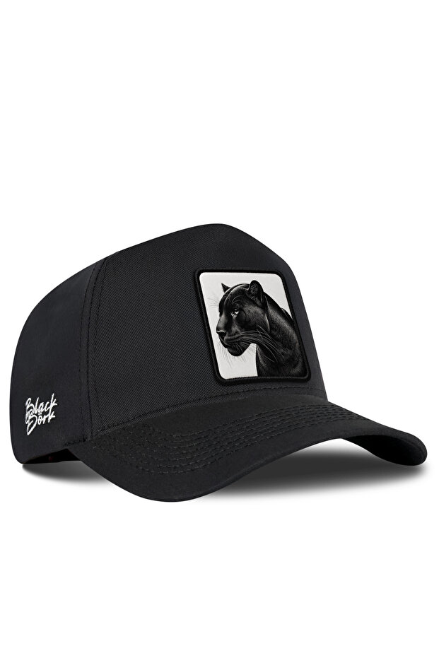 Black Baseball Cap with Panther Logo