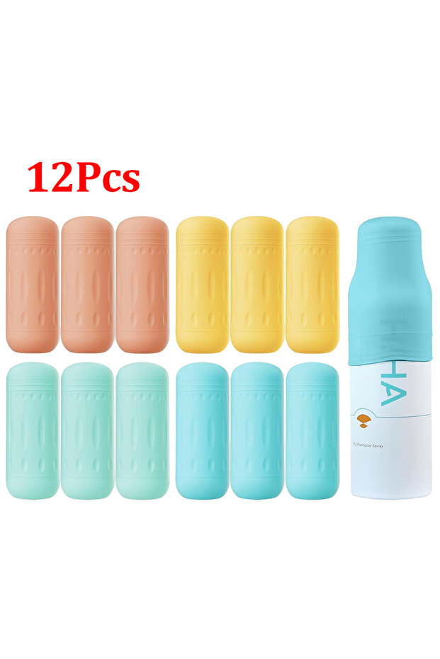 12PCS Reusable Travel Elastic Bottle Covers Silicone Bottle Cap, Silicone Leak Proof Bottle Cap Stro