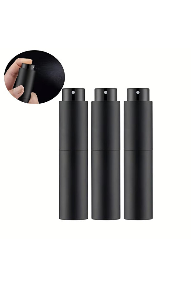3pcs black 10ml Travel Perfume Atomizer, Refillable Cologne Container, Empty Spray Bottle for Mini A
