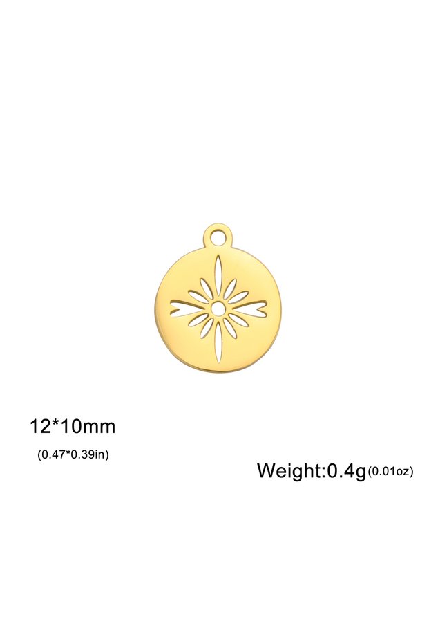 D gold color 5 Pieces of Lotus Shell Stainless Steel Bracelet Pendant Necklace Small Sun Shell Penda