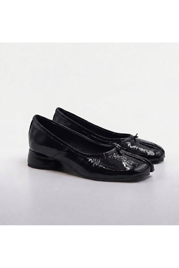 Women's Genuine Leather Heeled Tabi Shoes