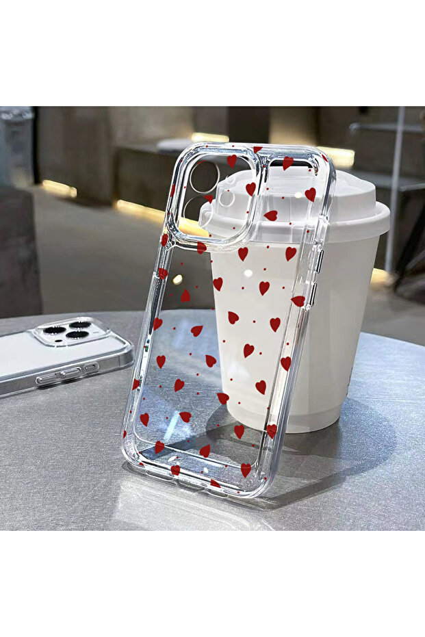 iPhone 16 TL89Clear Small Red Love Heart Clear Case For iPhone 18 17 Pro Max 11 15 12 13 14 16 Pro M