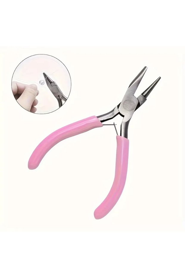 1pc 5" Professional Round Nose Pliers - Concave Jaw Jewelry Tool for Precision Wire Loops
