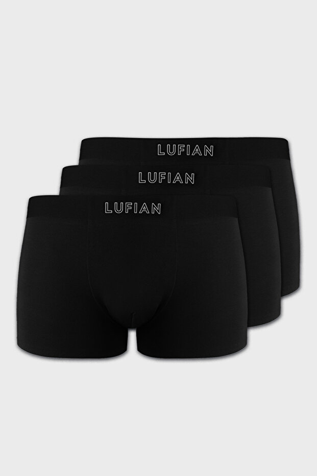 Mark 3 Pieces Men's Modal Seamless Boxer Black