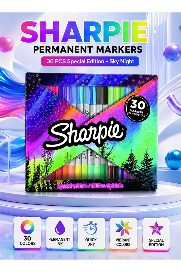 30-Count Permanent Markers, Special Edition, Bold Assorted Colors for Writing & Drawing
