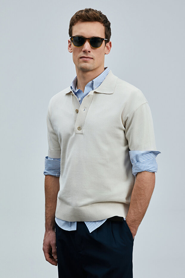 Fresh Men's Cotton Sweater Stone