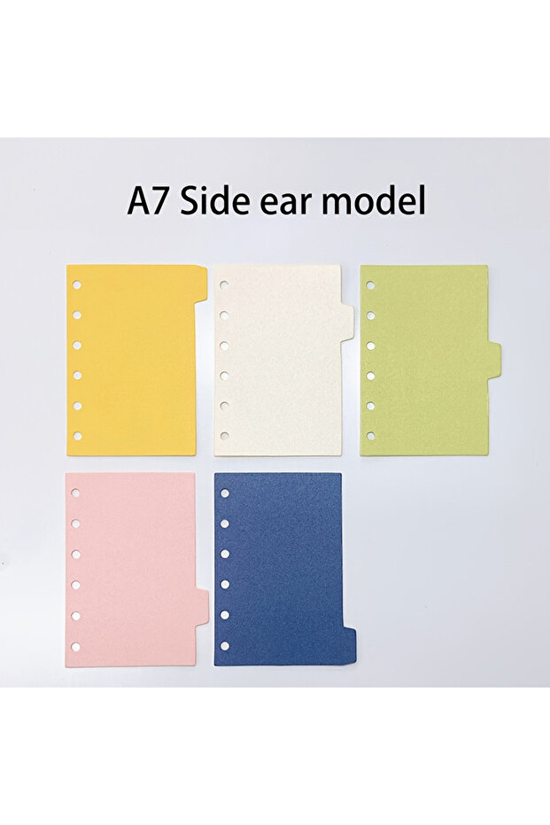A7 Side ear model 5pcs index separator pages, 6-hole ring binder, A7 notebook separator pages, index
