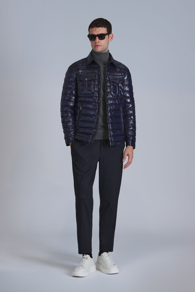 Kane Goose Feather Men's Coat Navy Blue