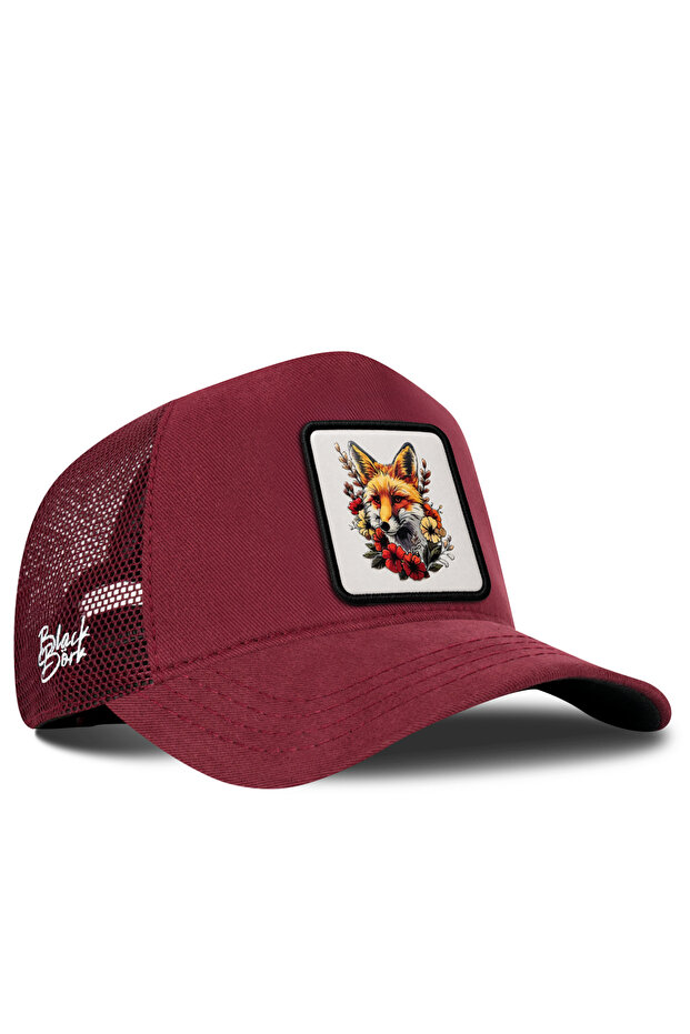 Burgundy Trucker Hat with Fox Logo