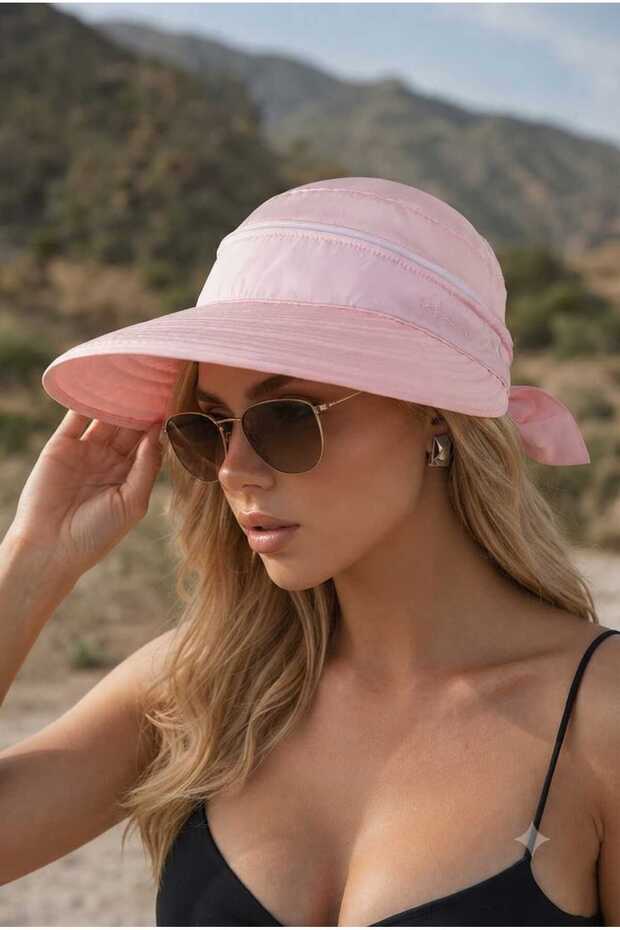 Sea Hat Uv Protected Zippered Removable - Bow on the Back -