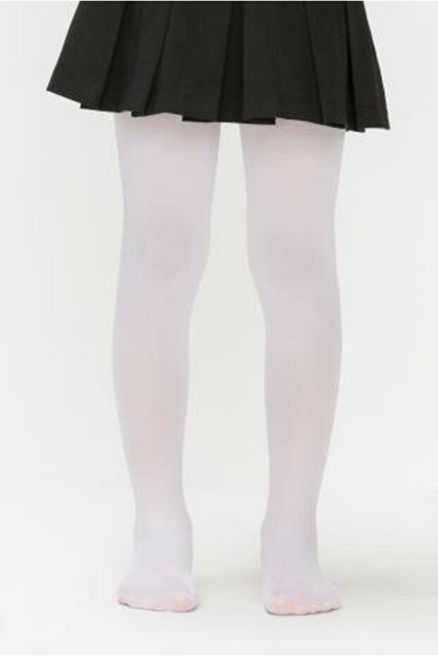 Girl's White Micro 40 Kilotlu Socks
