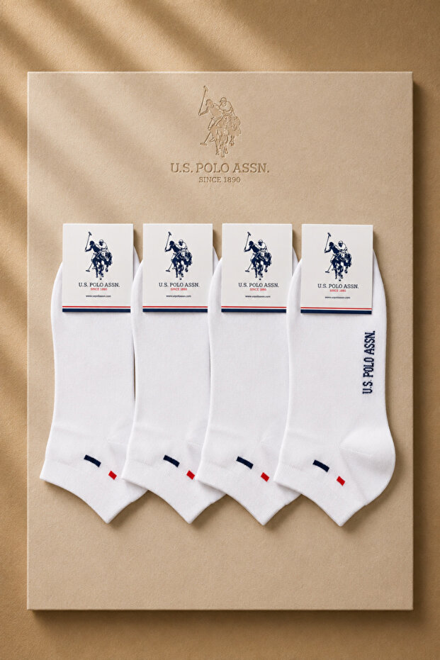 4 Pairs of White Bootie Socks