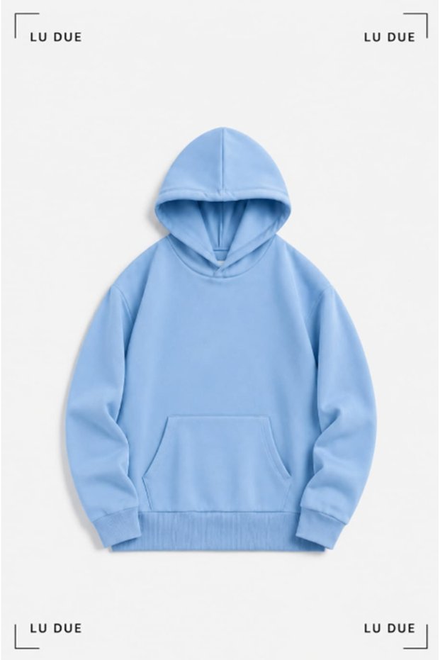 Unisex Design Solid Color Hooded Soft Textured 3 Thread Oversize Combed Cotton Sweatshirt