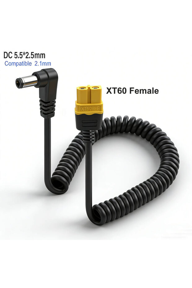 DC to XT60 F XT60 to DC 5.5 X 2.5/2.1mm Connector Power Cord DC to XT60 Female Male Charger Adapter
