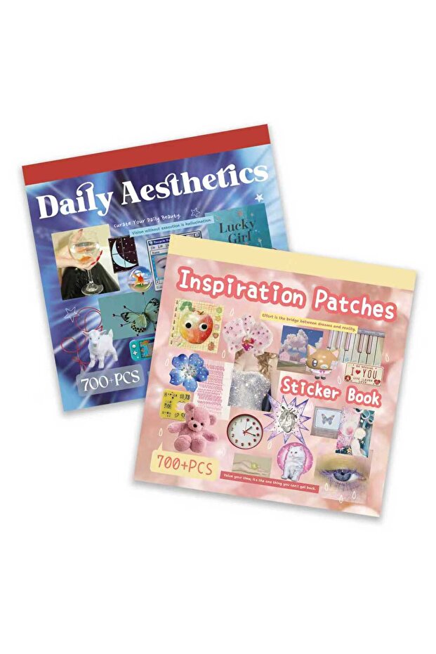 Inspiration Patches Random Cover 700+Pcs Inspiration Patches Sticker Books, Aesthetic Stickers Cute