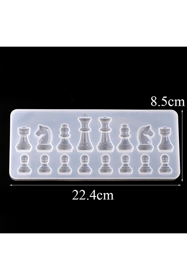 1Pc mold DIY International Chess Silicone Mold with Crystal Clear Epoxy Resin AB Glue Hardener16 Cav