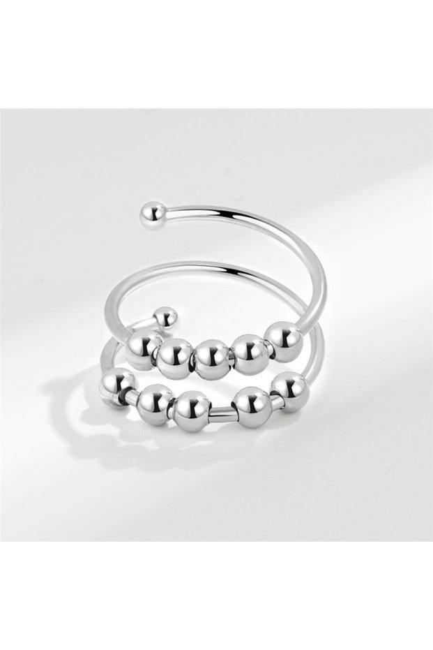 resizable TJZ120 Luxury Rose Flower Rotating Anxiety Ring For Women Spinner Fidgets Heart Charm Adju