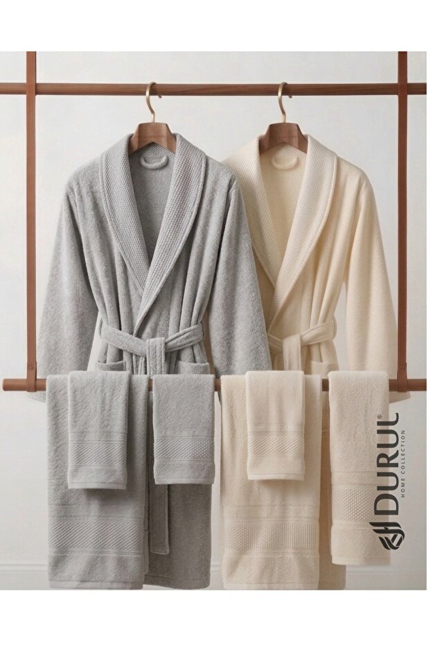 Luxury Cotton Bathrobe Set with Towels